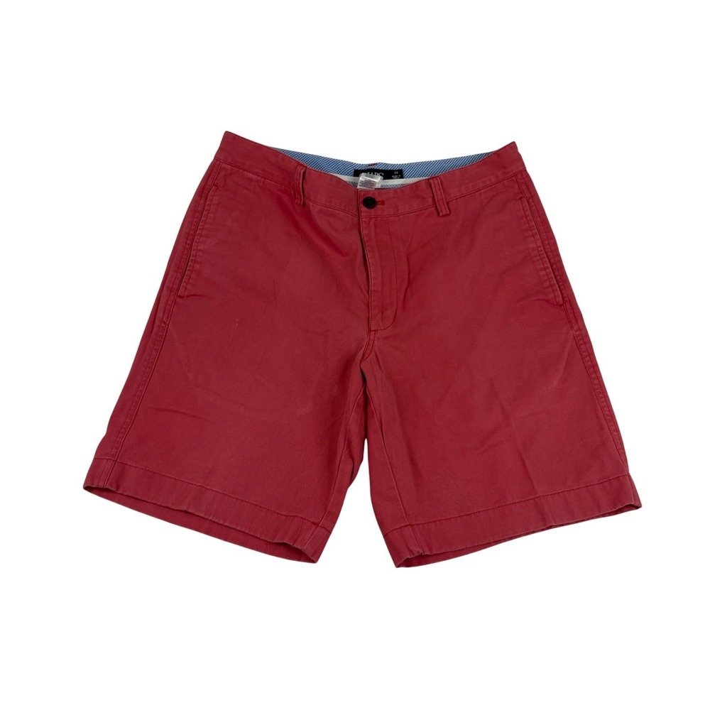 Chaps Mens Salmon Red CottonChino Shorts Size 33 Flat Front Preppy Summer Casual